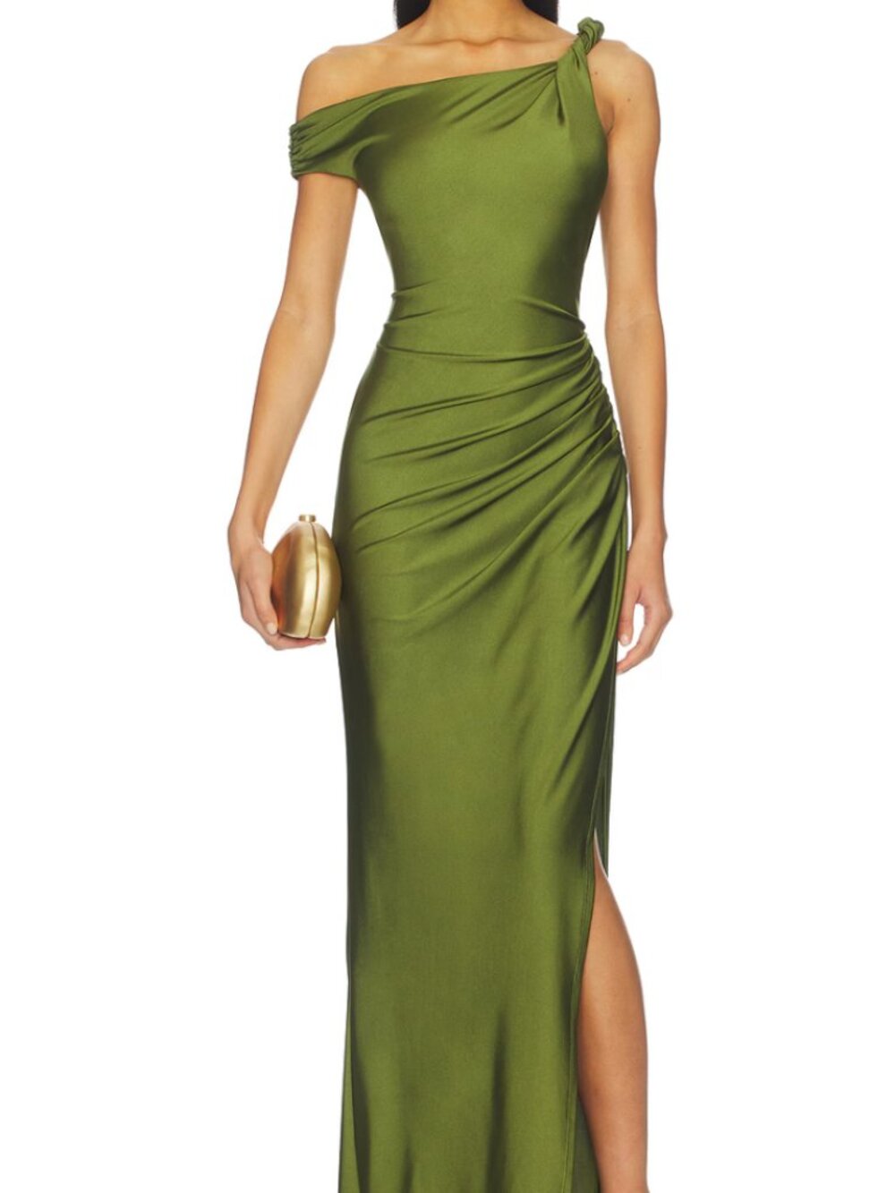 NBD Shilpa Olive Green One Shoulder Maxi Dress XXS (worn only once!) - Picture 2 of 4